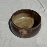 A small stoneware bowl, brown exterior, speckled grey interior D15