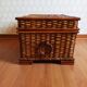 Ancient wicker, rattan and bamboo chest