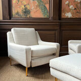 Paire de fauteuils et repose pied