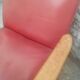 Red armchair with compass feet 50s