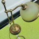 Lampe Italienne 45cm vintage bois, laiton et verre