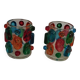 Pair of 70s Rainbow tealight holders