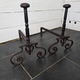 Pair of 19th C. cast iron andirons