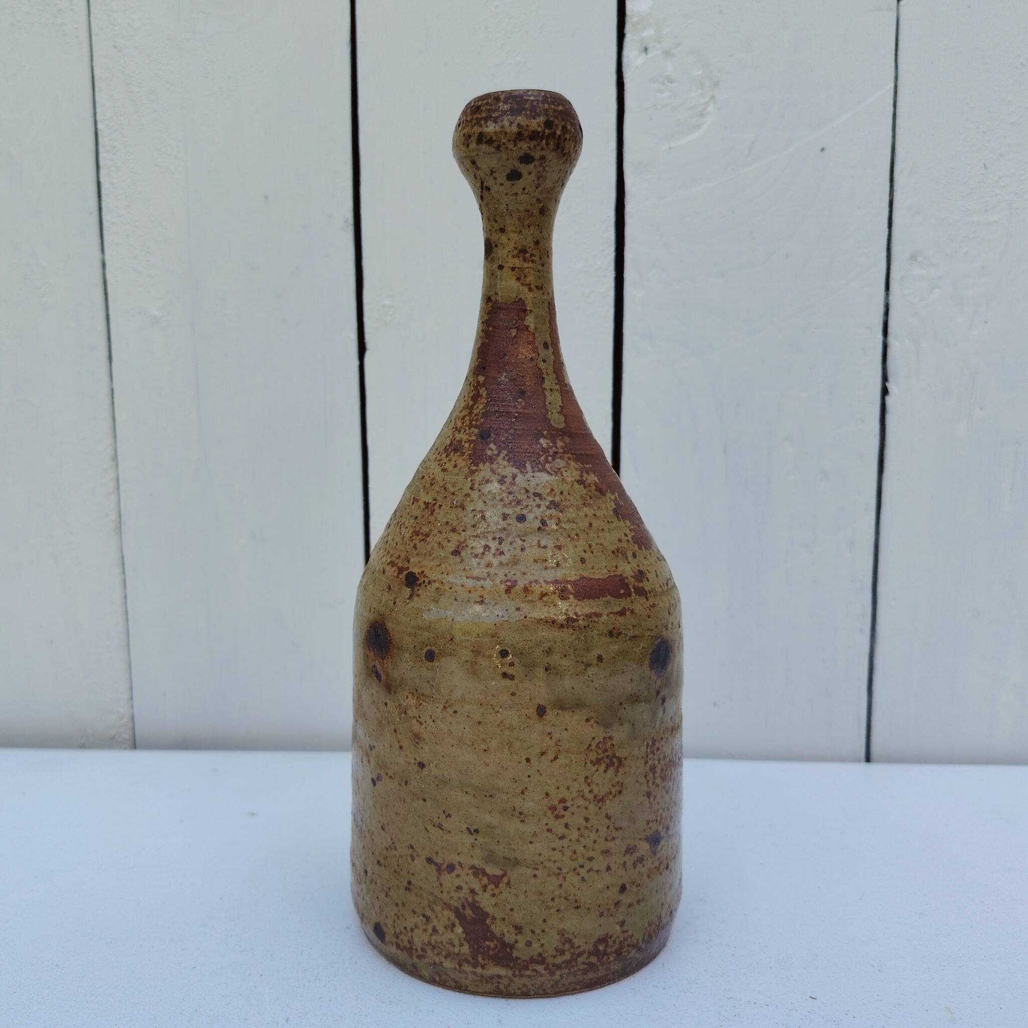 Vintage pyrite stoneware soliflore vase