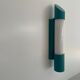 Simple cylindrical wall light in opal glass and turquoise metal, 1970s, Germany
