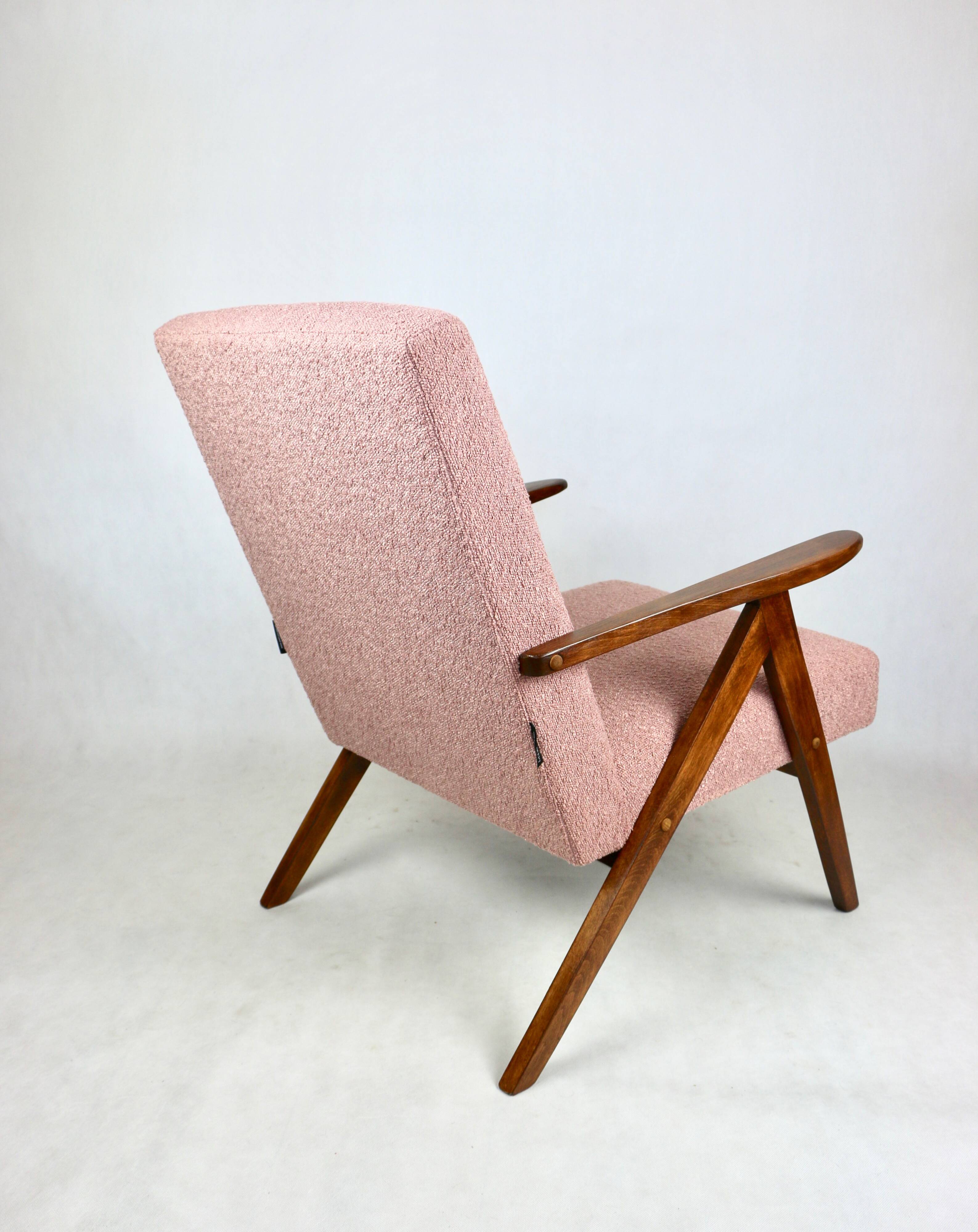 Vintage armchair B-310 VAR pink structural boucle 1970s - 2 pieces available