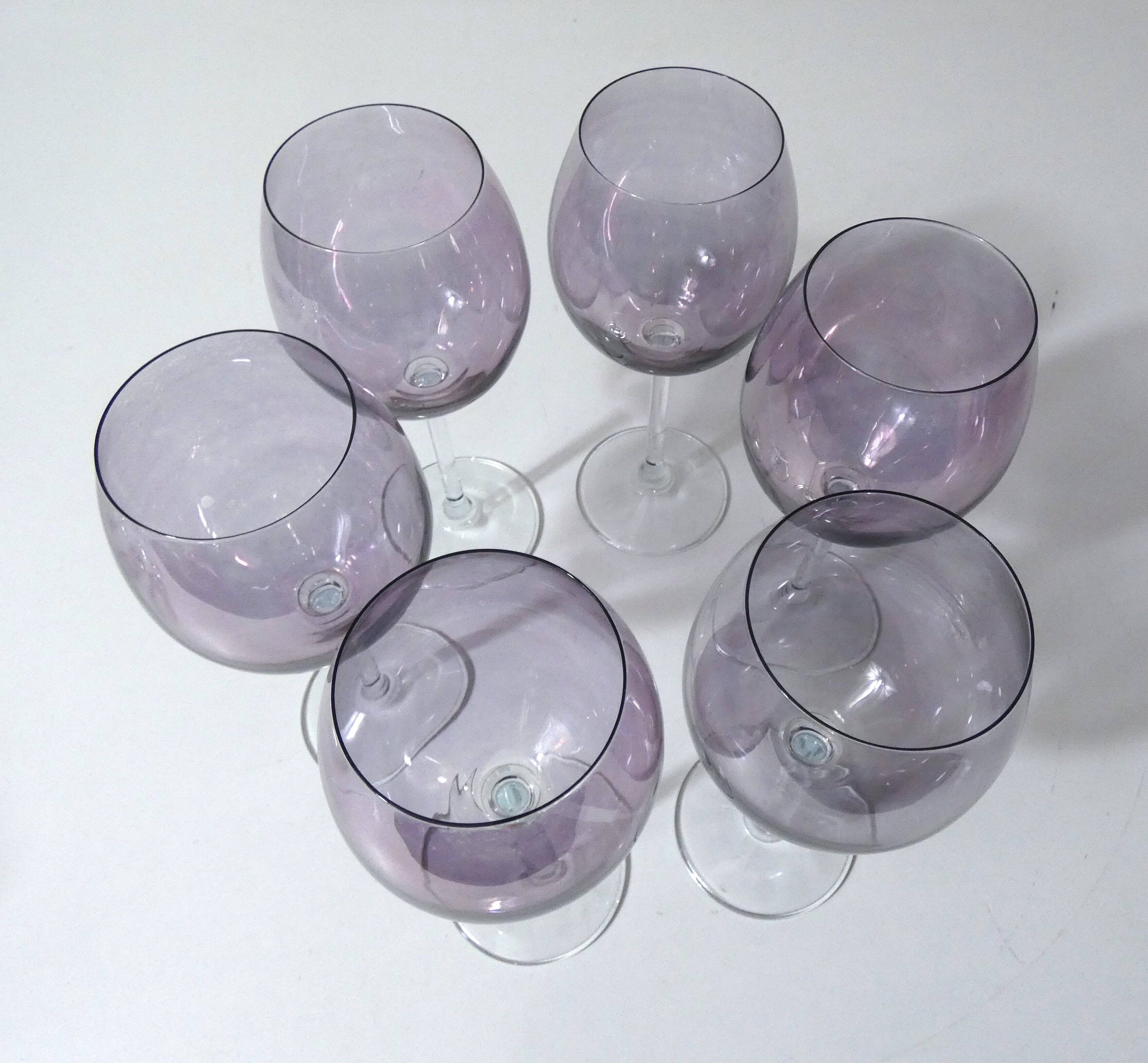 17 amethyst crystal glass goblets