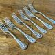 Series of 6 Christofle dessert forks model silver metal pearl
