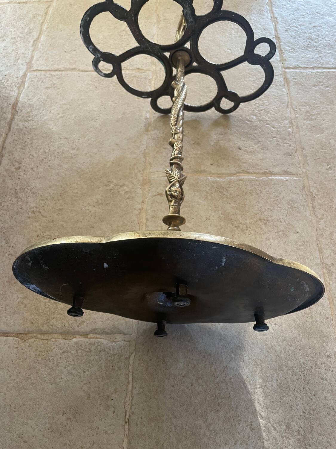 Art Nouveau style solid brass umbrella stand