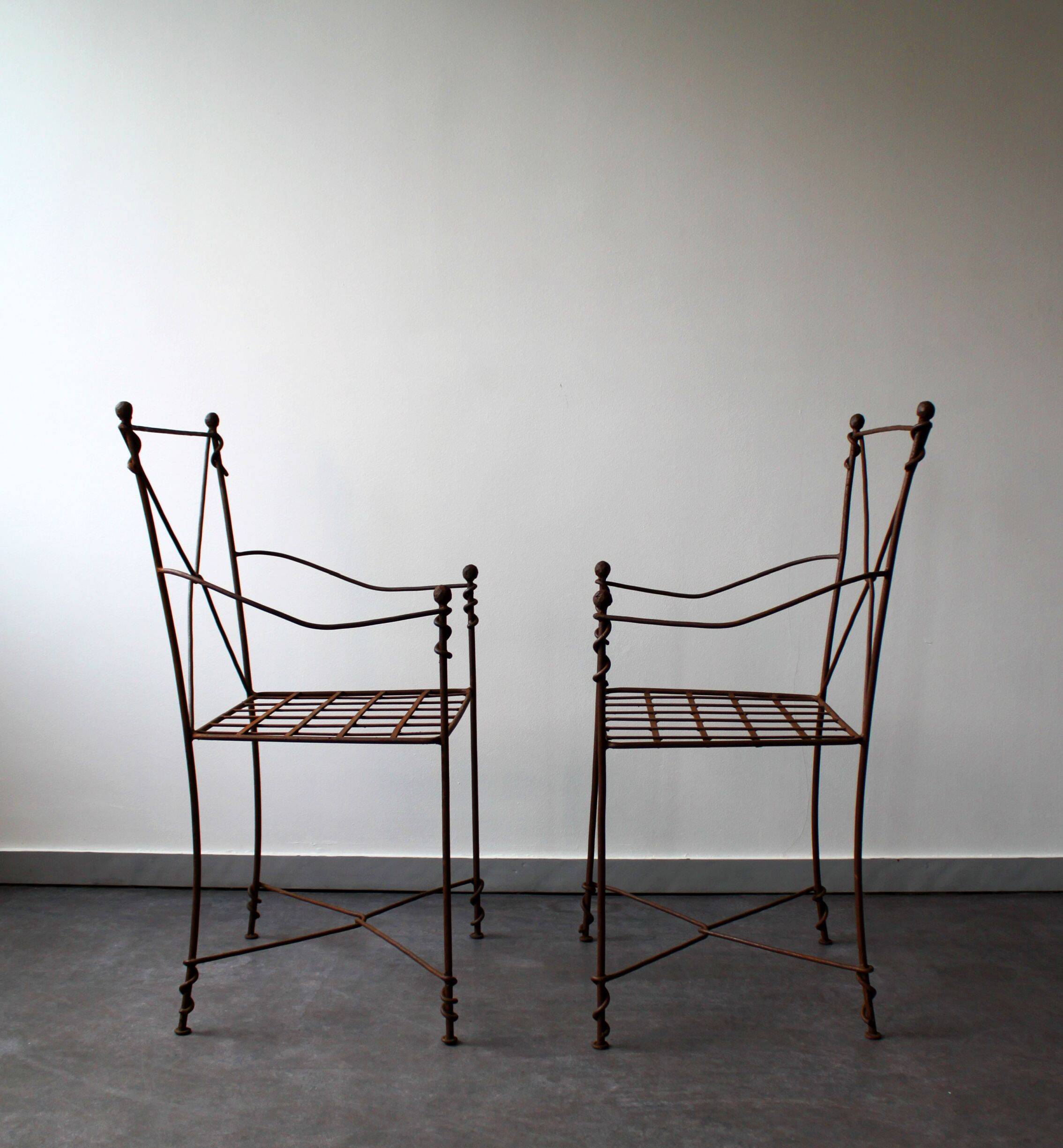 Wrought iron armchairs, Provençal style