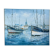Marine, oil on canvas "Bâteaux les sables d'Olonne" signed Rossini
