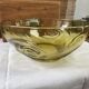 Large art deco yellow glass bowl, diameter 28.5 cm