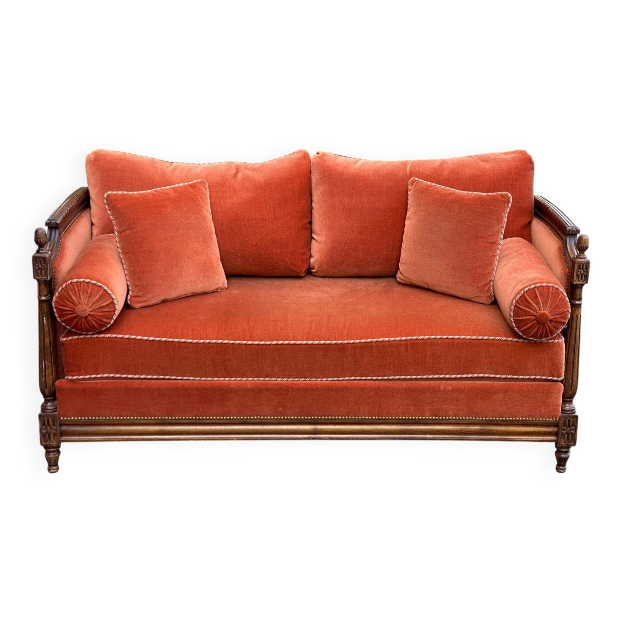 Convertible sofa bed Louis XVI daybed velvet