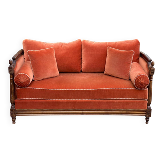 Convertible sofa bed Louis XVI daybed velvet