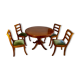 Round or oval table with four chairs in solid cherry, with extensions