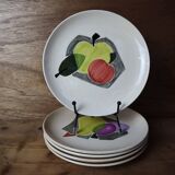 5 Villeroy and Boch hand painted dessert plates