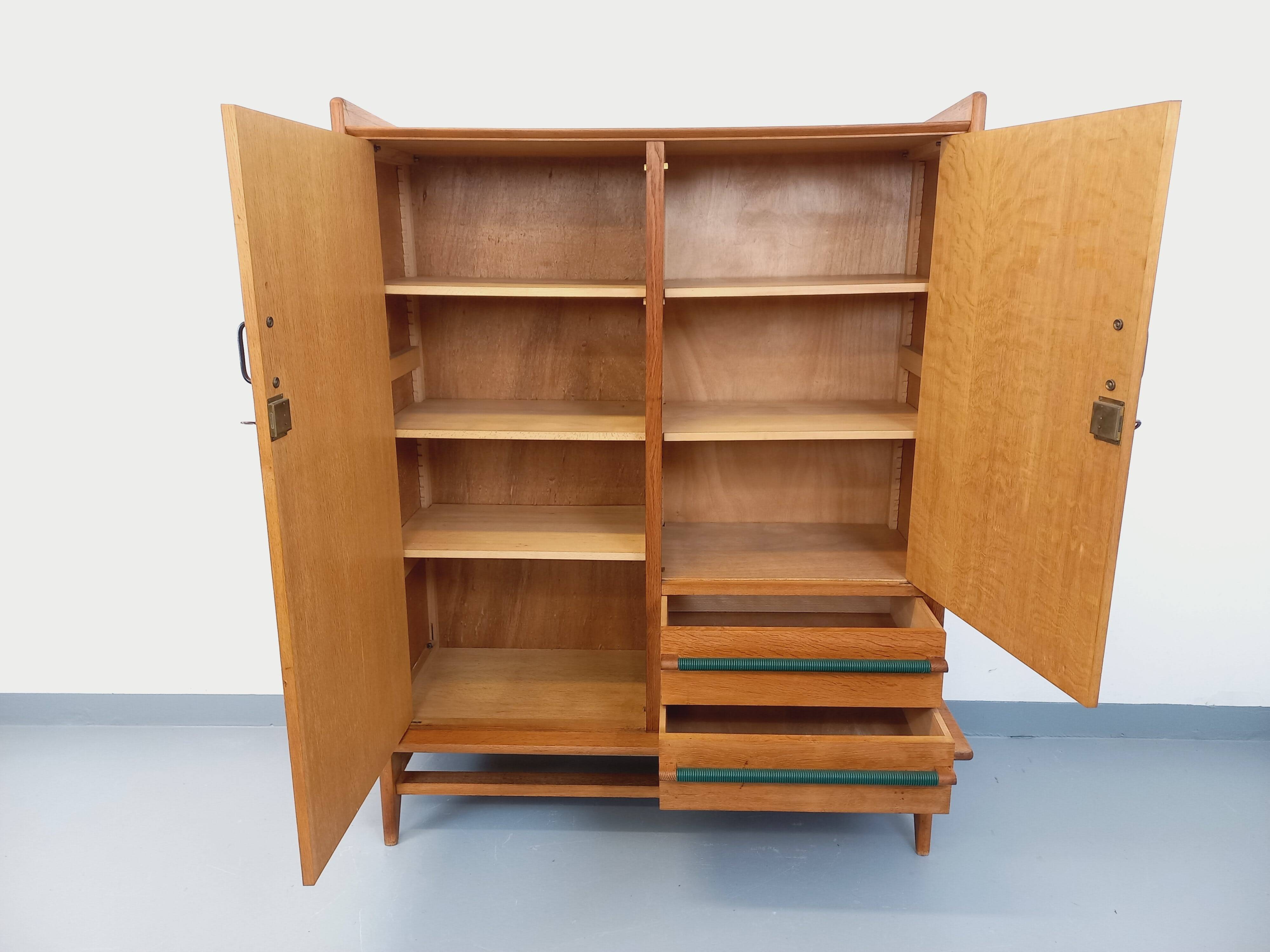 Vintage oak wardrobe from the 50s and 60s.