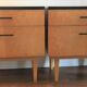 Pair of vintage compass foot bedside tables, 1960