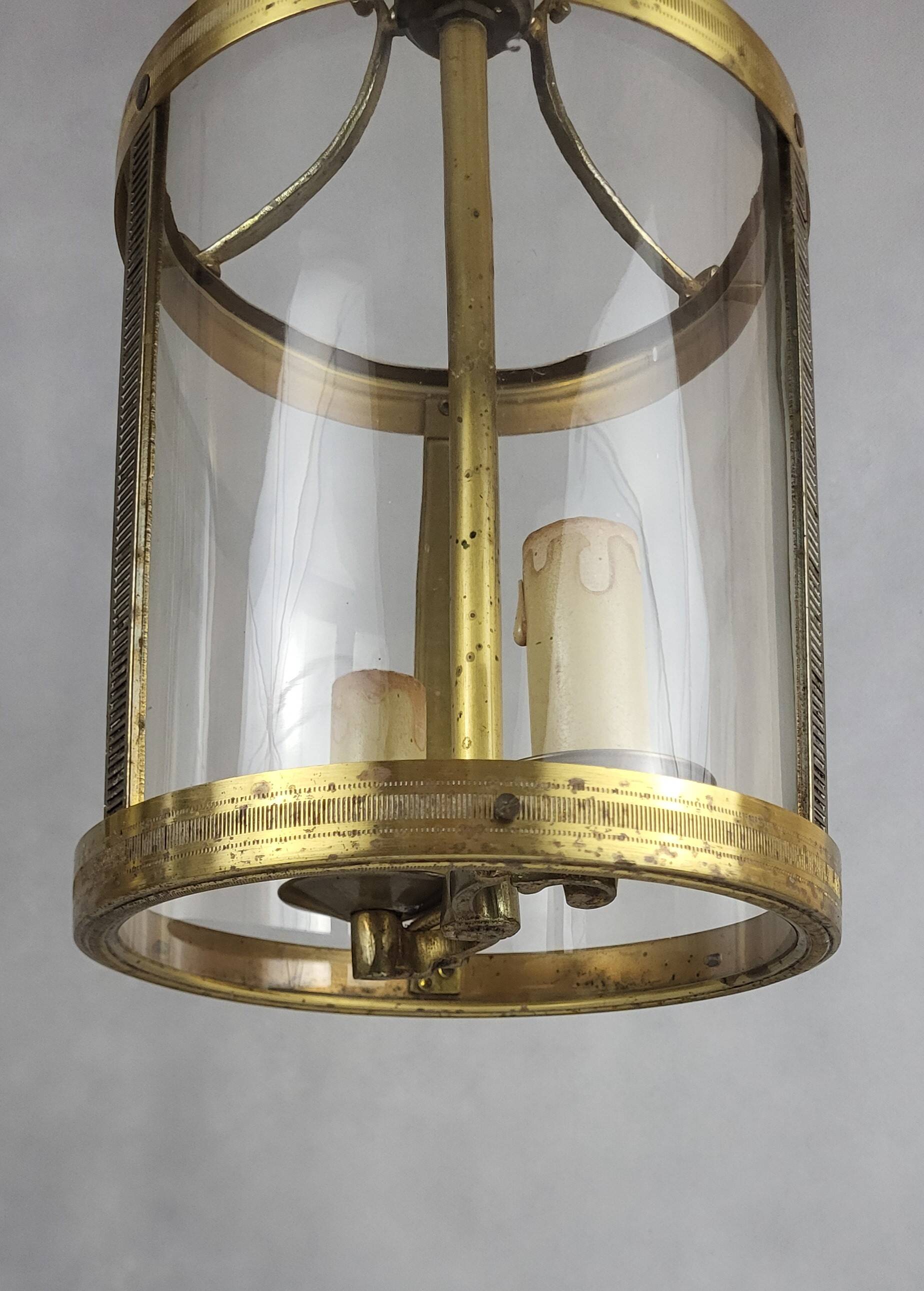 Pair of 1950s brass lanterns