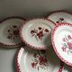 Set of 11 plates signed Mignardises Sarreguemines hand painted decor