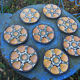 Shell oyster service 8 plates,faience St Jean de Bretagne vintage
