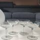Lot of 4 Art Deco champagne coupes / Verreries de Doyen. Half crystal.