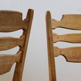 Vintage 1960s Danish farmhouse oak dining chairs in the style of Henning Kjærnulf