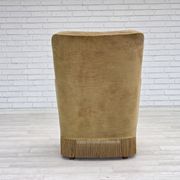 Fauteuil danois en velours vert, années 1970