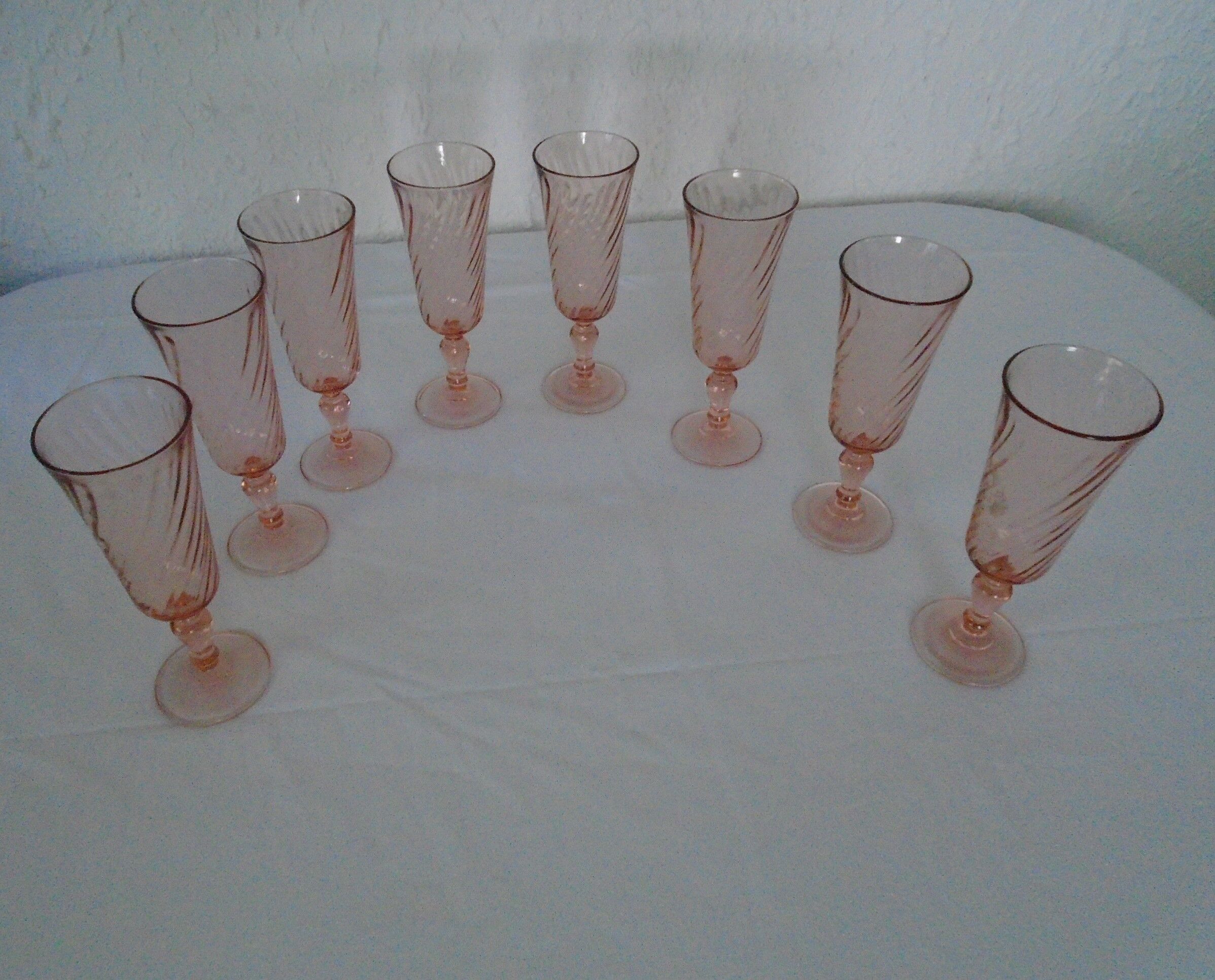 8 glasses Rosaline champagne glass Luminarc France