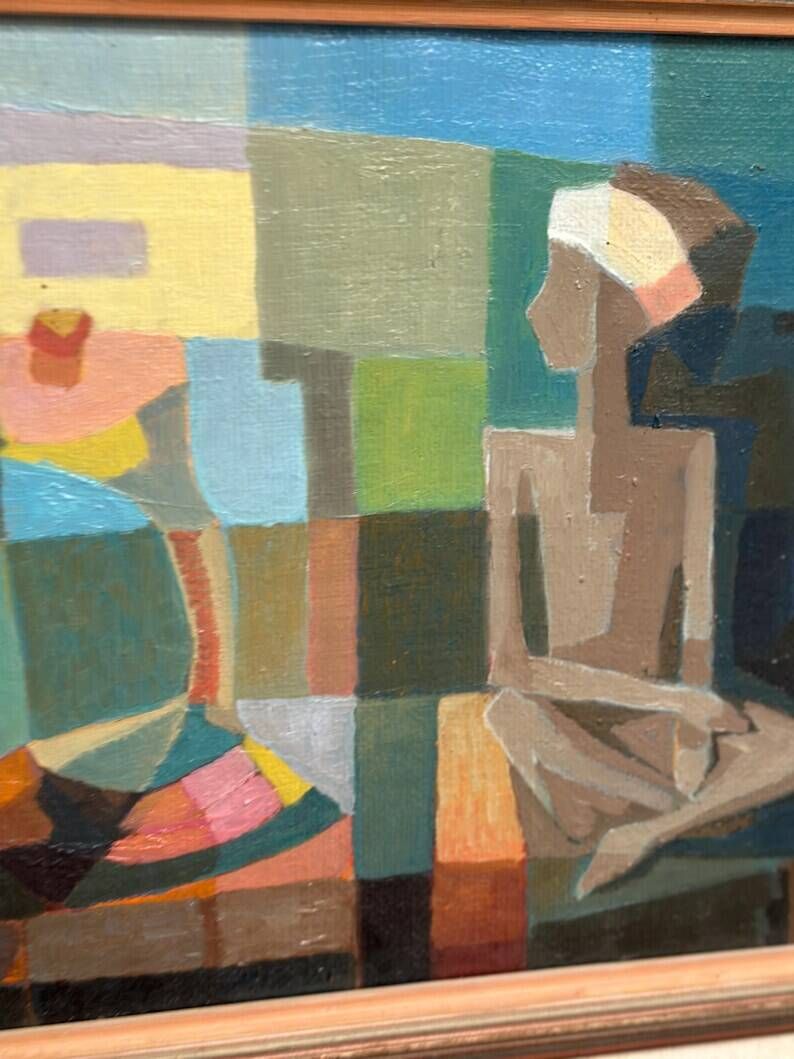 Original Oil on Swedish Panel – "The Snake Charmer" by Ragnar Ring (1908–1999) – Signed – Vintage and Framed – 38 × 60 cm (15" × 23.6")