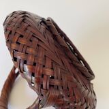 Japanese Ikebana basket, woven bamboo, 1960
