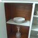 Furniture, vintage bookcase re-enchanted in verdigris, wooden top.