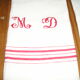 Set de 4 serviettes à nid d'abeille, monogramme point de croix MD