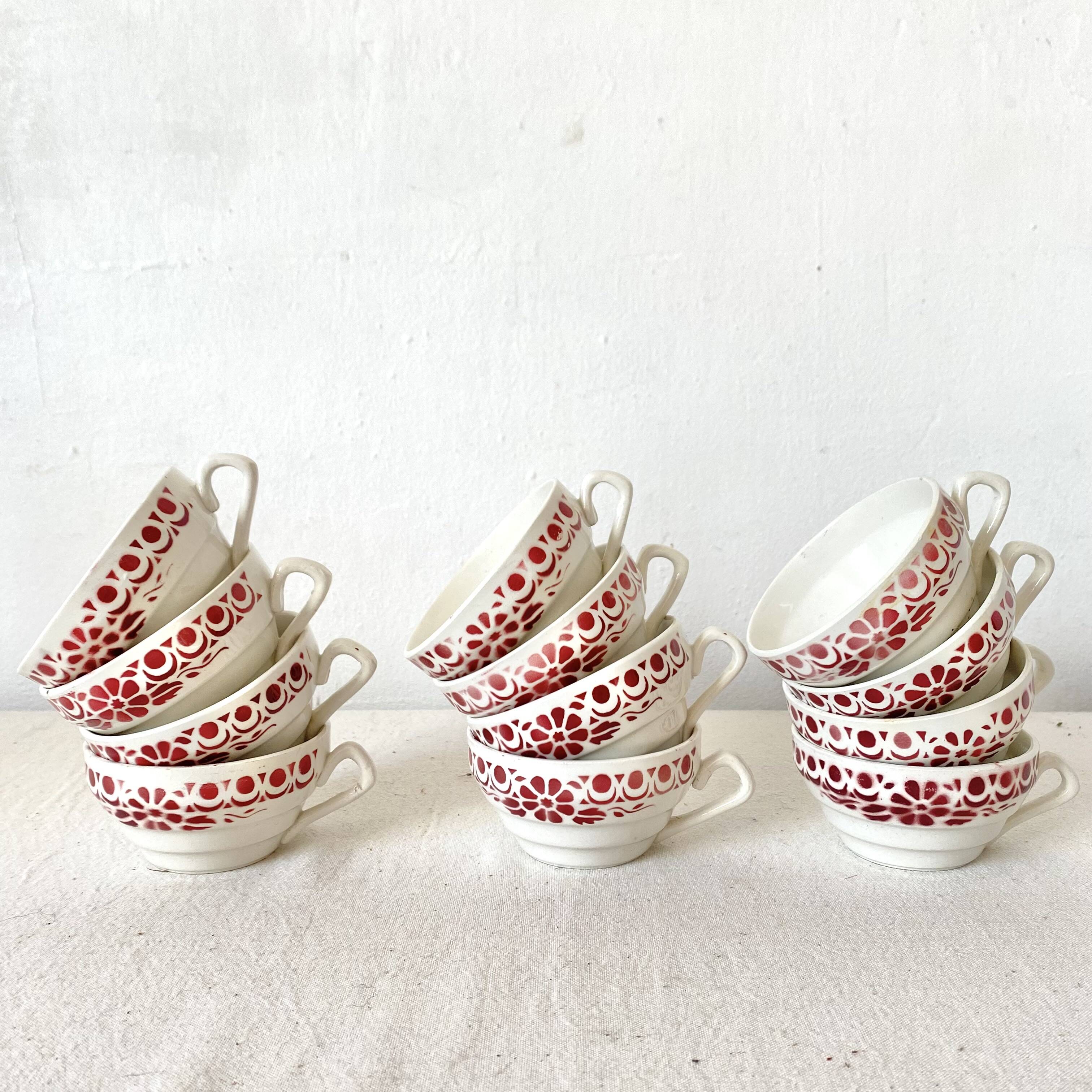 Old Sarreguemines cups