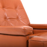 1970 s scandinavian leather swivel lounge armchair