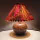 Lampe en céramique avec abat-jour 80s