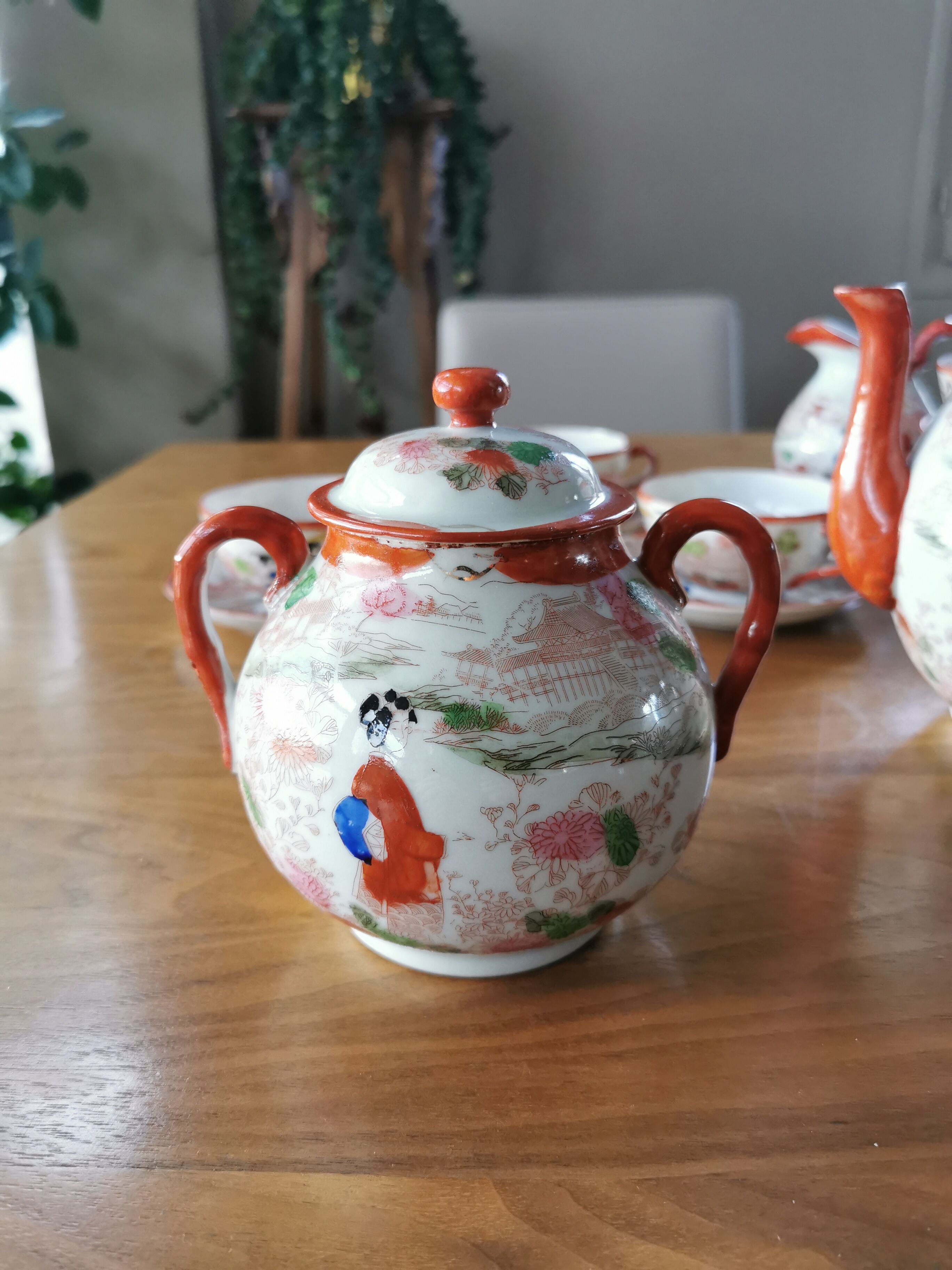 Great old Japanese tea set made of porcelain