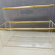 80s Plexiglas and brass magazine rack