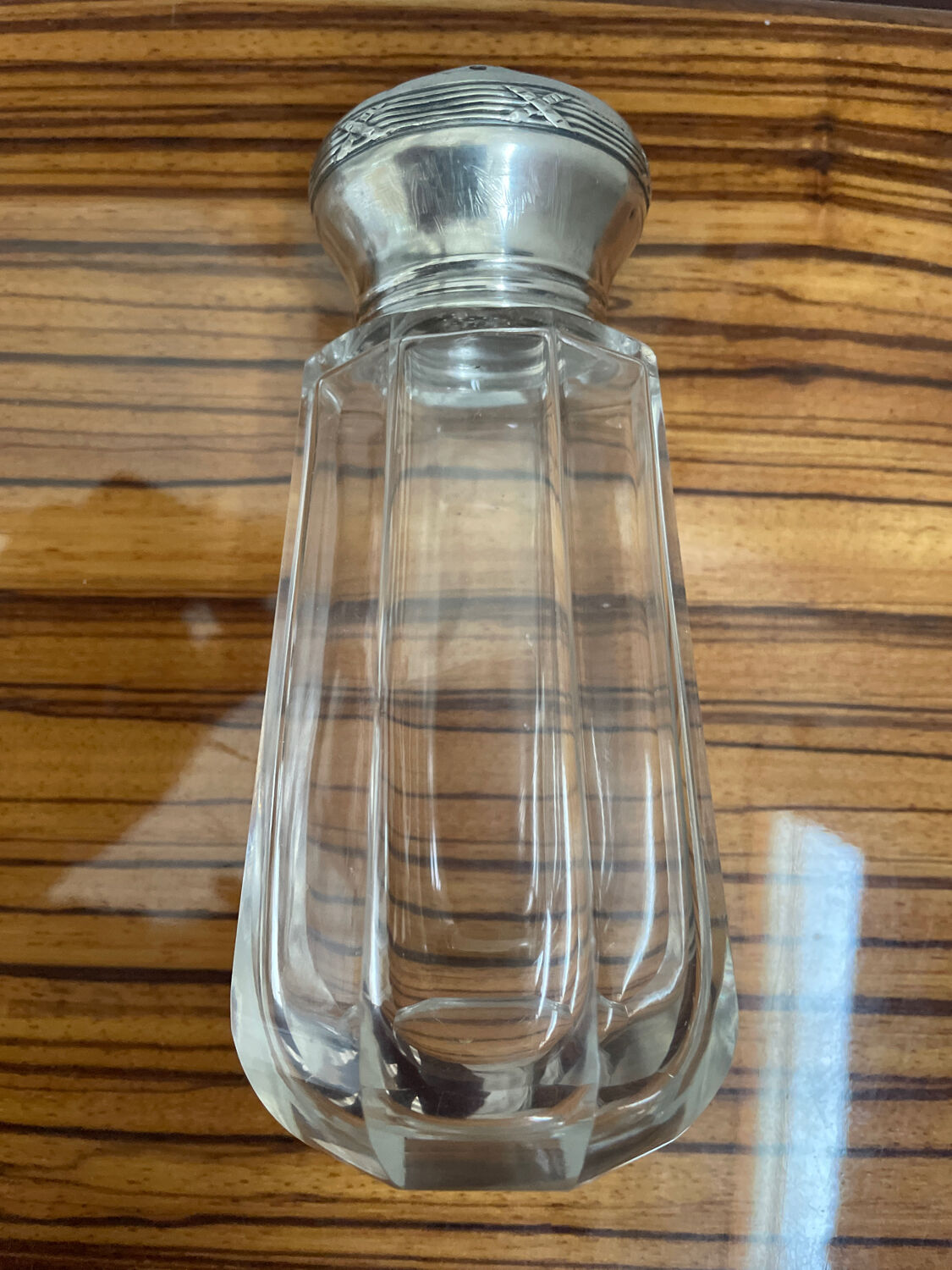 Crystal sugar sprinkler in solid silver