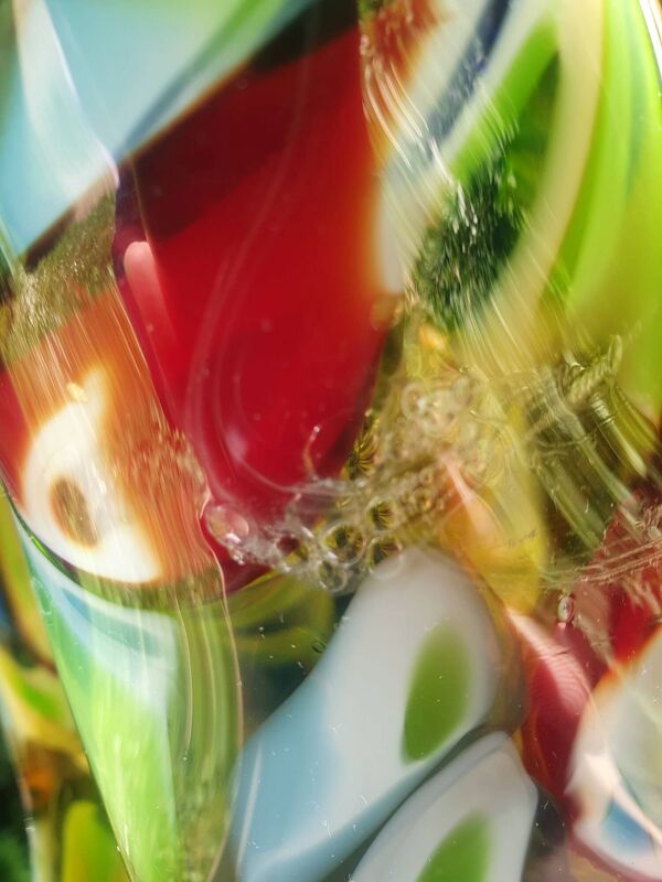 Grand vase Makora en verre fait main années 70