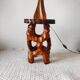 Biomorphic stool in carved wood – Vintage organic work from the 1960s.