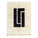 Tapis blanc-noir fait main traditionnelle 250cmx150cm