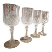 Lot de 4 verres à liqueur sur pied Cristal d'Arques modèle Longchamp