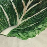 Large cabbage leaf plate Gerber – French barbotine – decorative piece