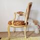 Louis XV style cabriolet armchair - floral velvet seat