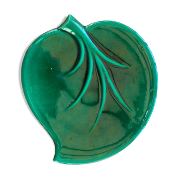 Green glazed ceramic sheet bottom, vintage slurry