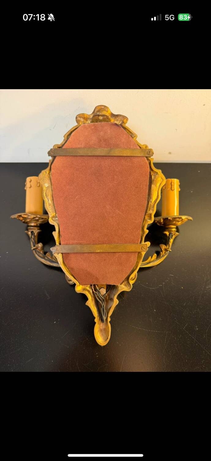 Gilded bronze mirror wall light - Louis XV Rococo style