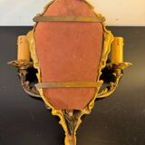 Applique murale miroir en bronze doré - style Louis XV Rococo