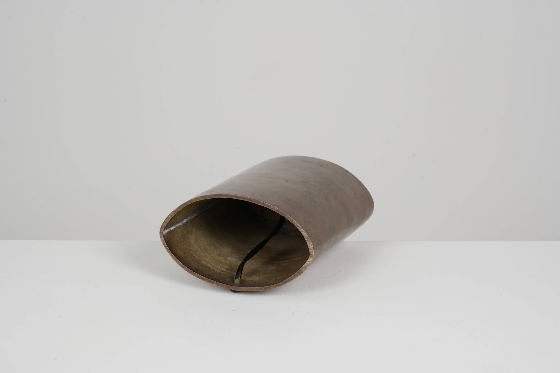 Patinated lamp in bronze and gilded steel circa 1990