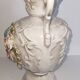 Vintage Italian white ceramic vase with raised floral decoration.